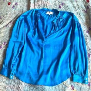 Blue Satin Blouse